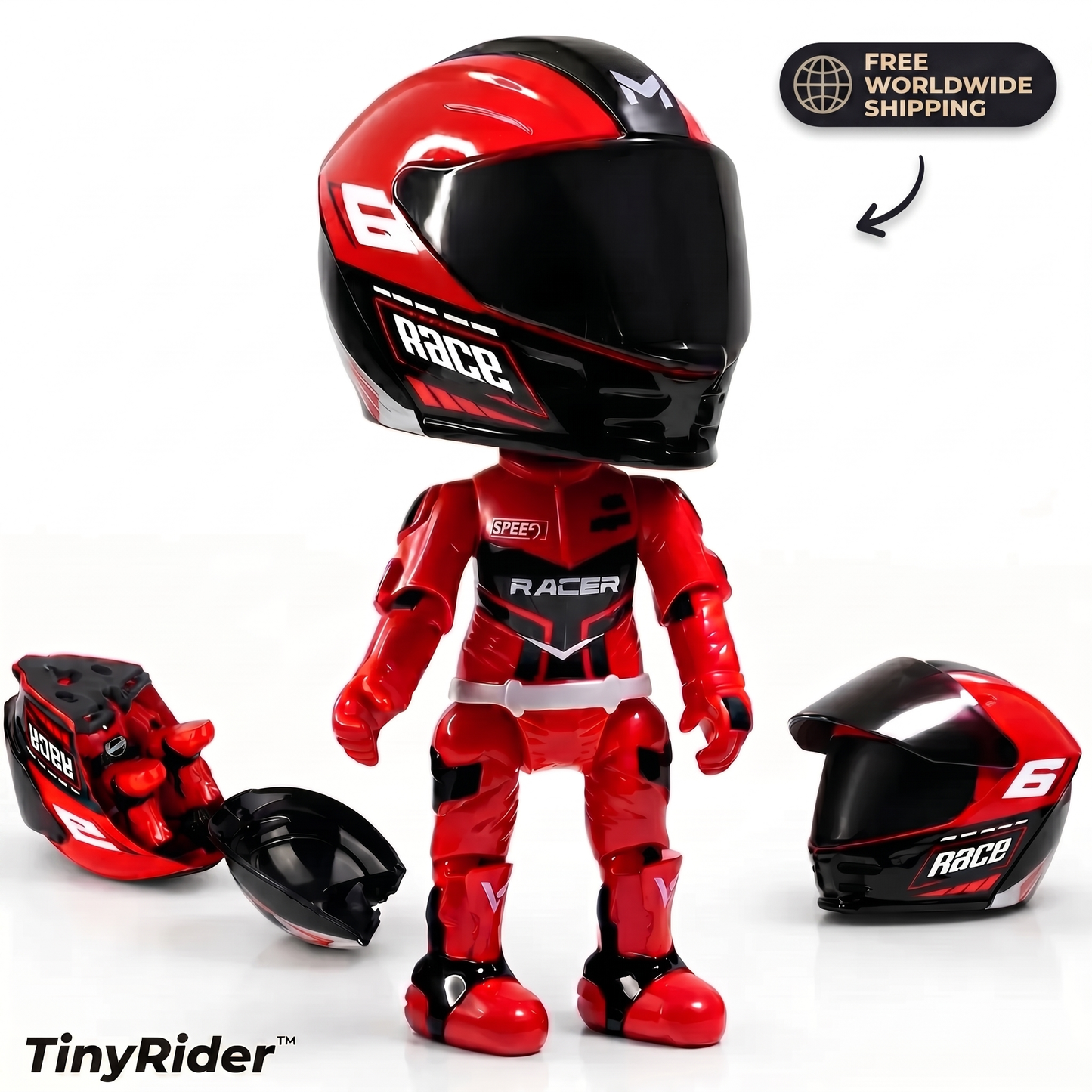 Red/Black Helmet Rider